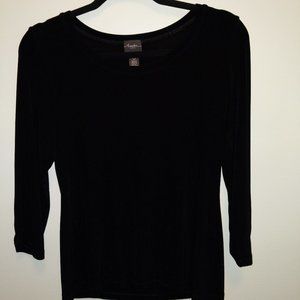 Chico's, Travelers top black 3/4 sleeve scoop neck